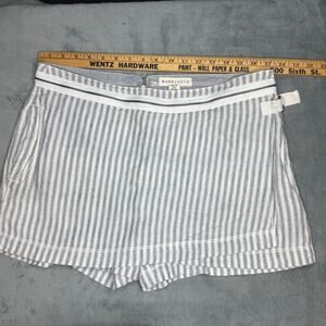 Anthropologie Marrakech Pinstripe Skort Size 30 | White Navy | Zipper Trim